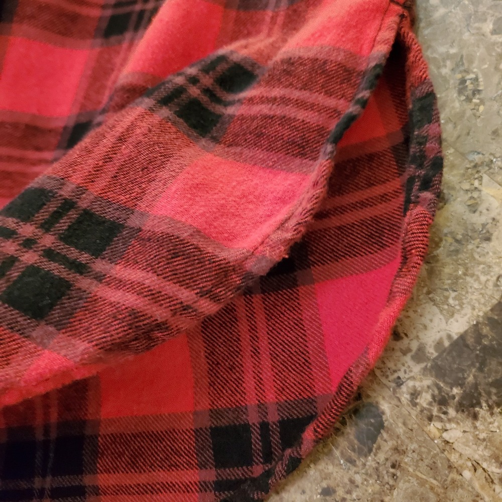 Terra & Sky sz 4X buffalo red plaid flannel shirt cabin cozy drop shoulder - Picture 13 of 15